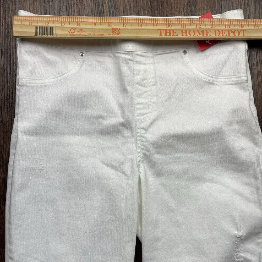 SPANX Distressed Skinny Jean High Waited  Sz L White - Picture 6 of 10